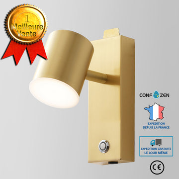 Applique tout en bronze LED Pas de câblage Simplicité moderne Tête de lit de chambre Charge personnalisée Applique de lecture